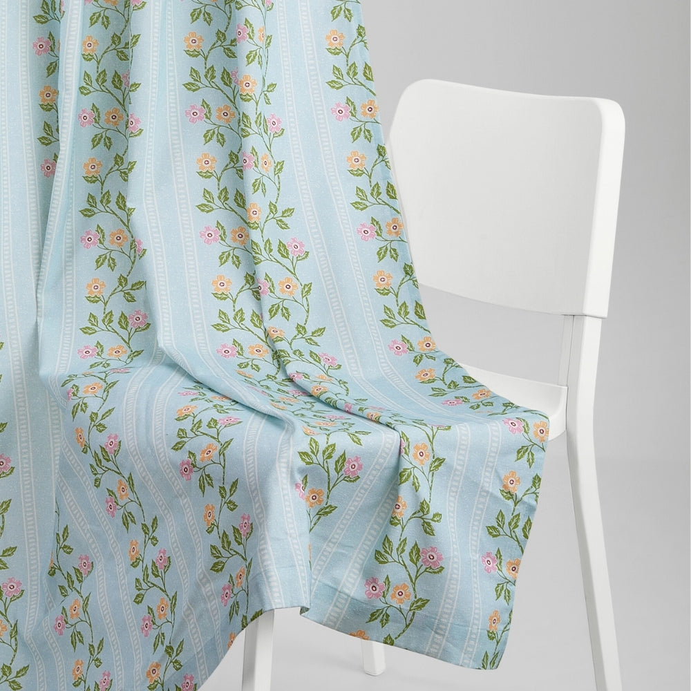 Cotton Printed Pack Of 2 Curtain Spring Harmony, Blue