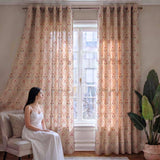 Cotton Printed Pack Of 2 Curtain Lattice, Pink - Cotton Printed Curtains | haus & kinder