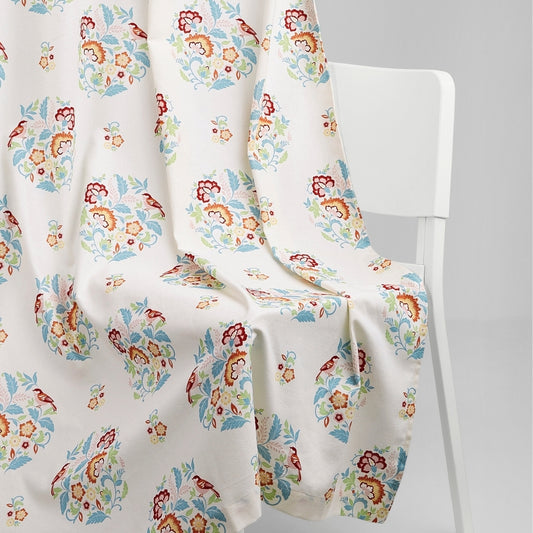 Cotton Printed Pack Of 2 Curtain Whispering Songbird, Multicolor