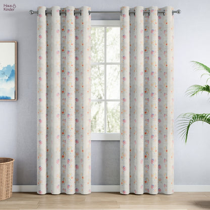 Cotton Printed Pack Of 2 Curtain Floral Siesta, Pink