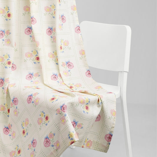 Cotton Printed Pack Of 2 Curtain Floral Siesta, Pink