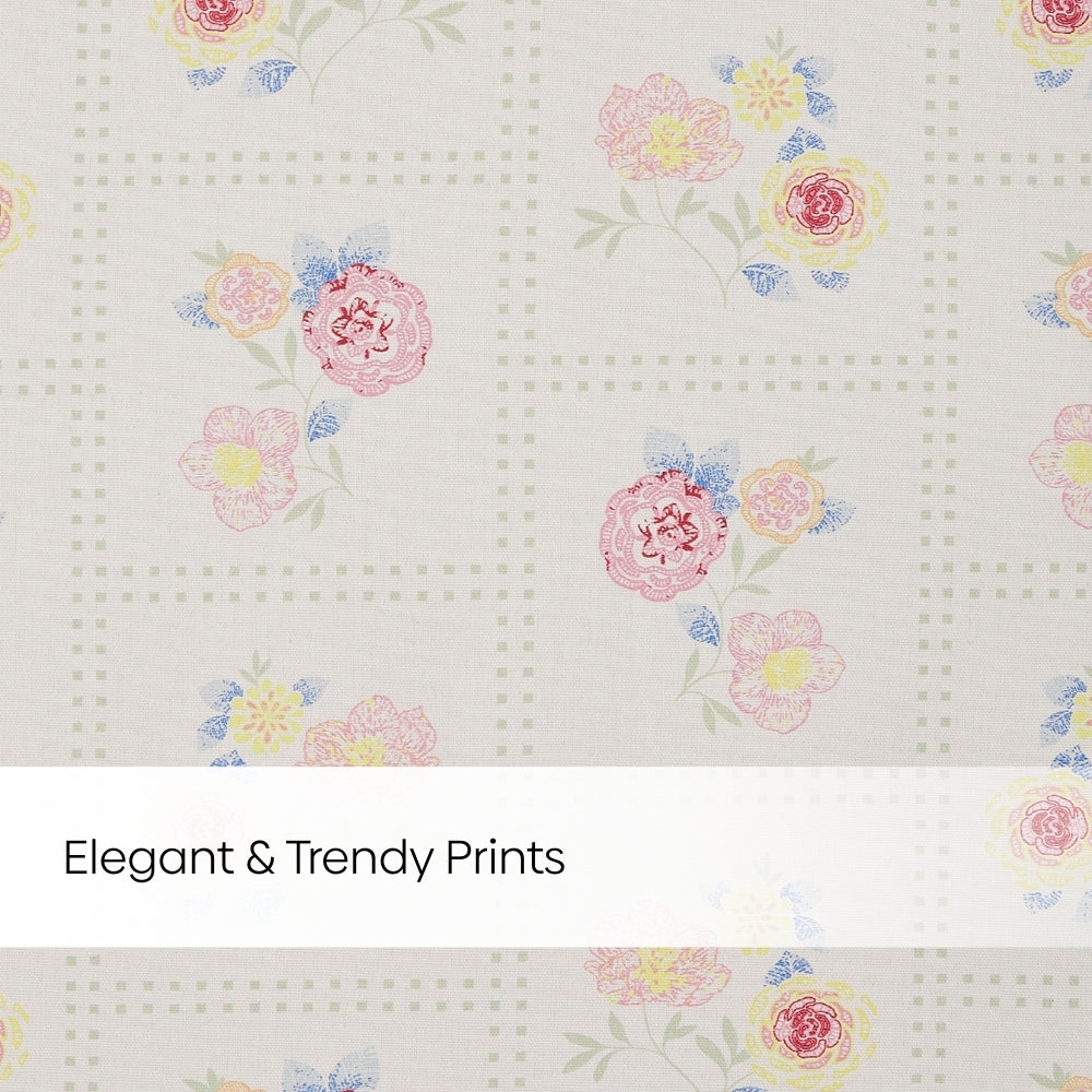 Cotton Printed Pack Of 2 Curtain Floral Siesta, Pink