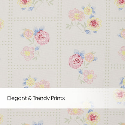 Cotton Printed Pack Of 2 Curtain Floral Siesta, Pink