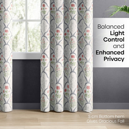 Cotton Printed Pack Of 2  Curtain Classic Trellis, Multicolor