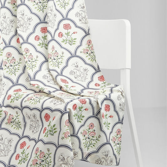 Cotton Printed Pack Of 2  Curtain Classic Trellis, Multicolor