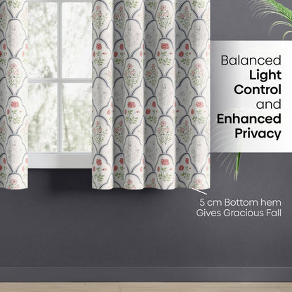 Cotton Printed Pack Of 2  Curtain Classic Trellis, Multicolor