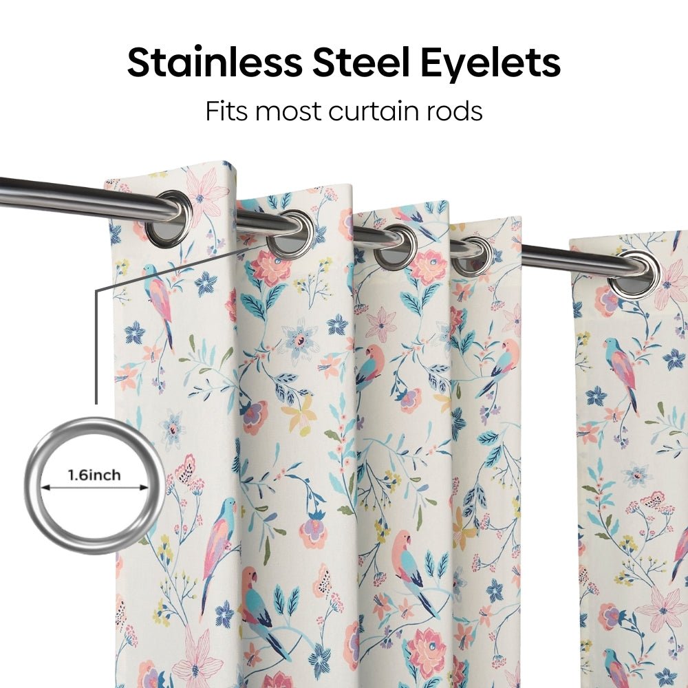 Cotton Printed Pack Of 2 Curtain Exotic Wings, Multicolor