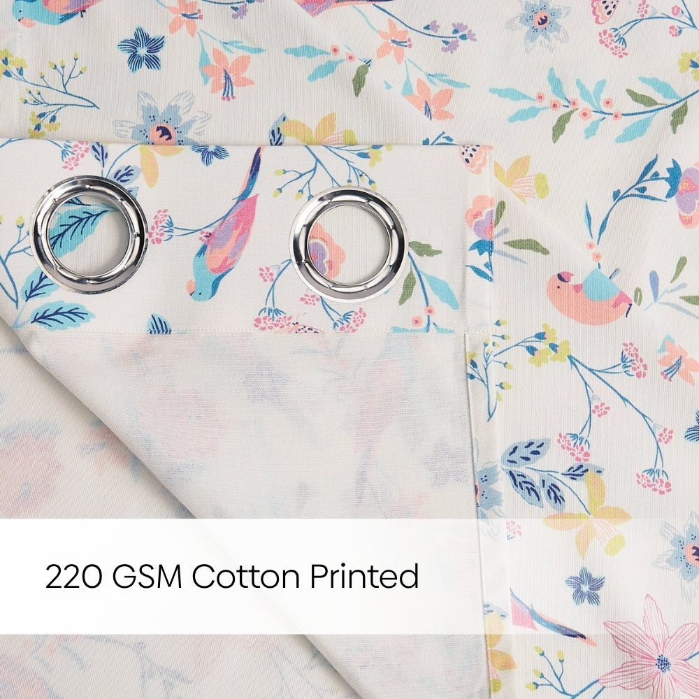 Cotton Printed Pack Of 2 Curtain Exotic Wings, Multicolor