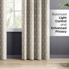 Cotton Printed Pack Of 2 Curtain Manor Beige - Cotton Printed Curtains | haus & kinder