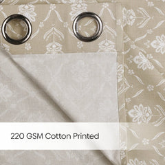 Cotton Printed Pack Of 2 Curtain Manor Beige - Cotton Printed Curtains | haus & kinder