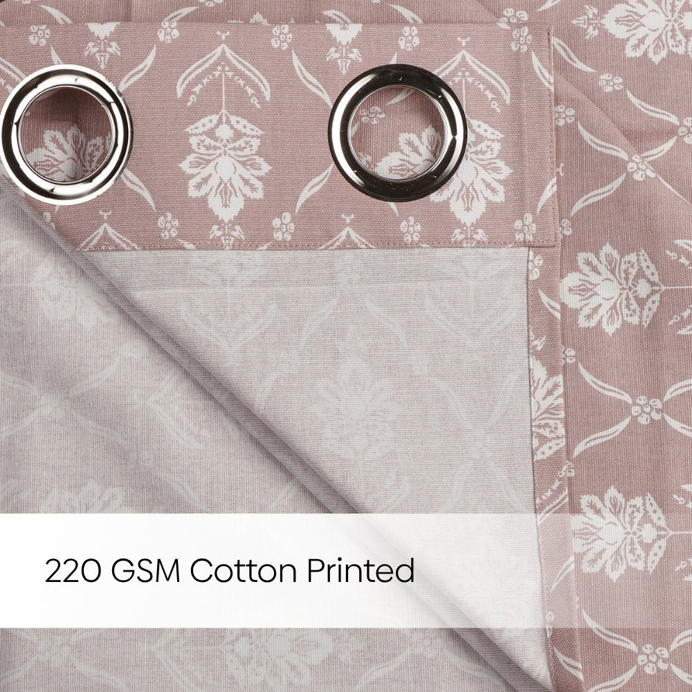 Cotton Printed Pack Of 2 Curtain Manor Blush - Cotton Printed Curtains | haus & kinder