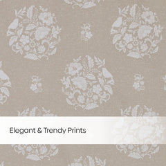 Cotton Printed Pack Of 2 Curtain Whispering Songbird Beige - Cotton Printed Curtains | haus & kinder