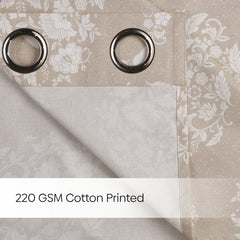 Cotton Printed Pack Of 2 Curtain Whispering Songbird Beige - Cotton Printed Curtains | haus & kinder