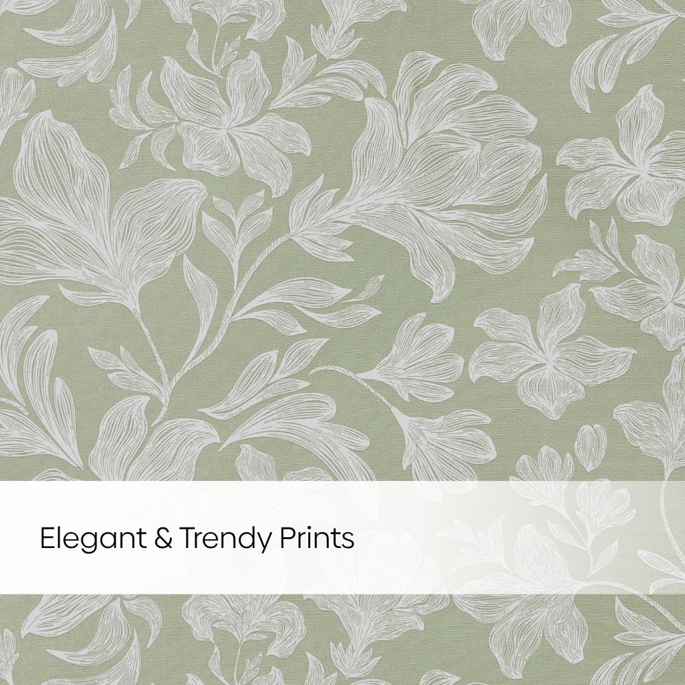 Cotton Printed Pack Of 2 Curtain Chalkflower Sage - Cotton Printed Curtains | haus & kinder