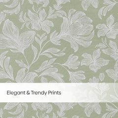 Cotton Printed Pack Of 2 Curtain Chalkflower Sage - Cotton Printed Curtains | haus & kinder