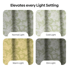 Cotton Printed Pack Of 2 Curtain Chalkflower Sage - Cotton Printed Curtains | haus & kinder