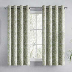 Cotton Printed Pack Of 2 Curtain Chalkflower Sage - Cotton Printed Curtains | haus & kinder
