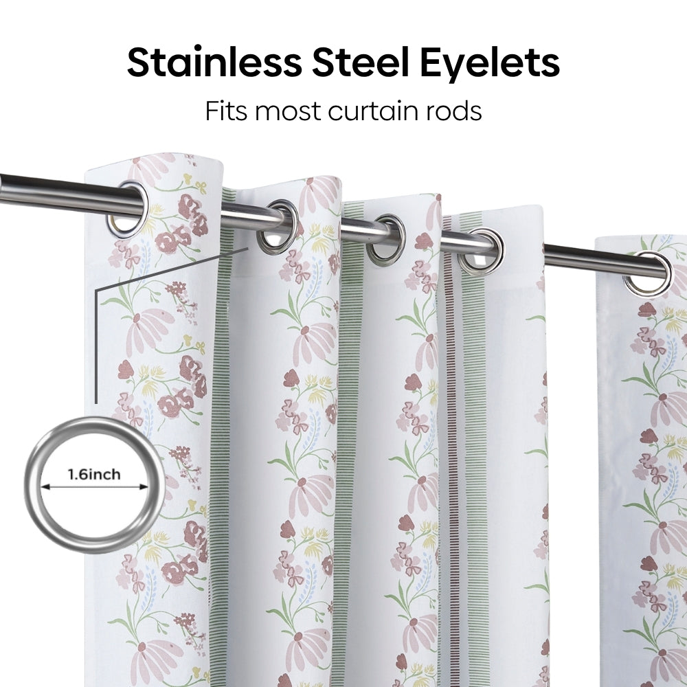 Cotton Printed Pack Of 2 Curtain Maison Fleurée Multicolor