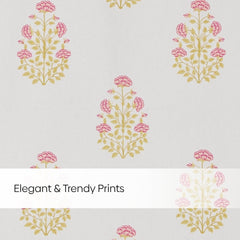 Cotton Printed Pack Of 2 Curtain Serene Rosalia Pink - Cotton Printed Curtains | haus & kinder