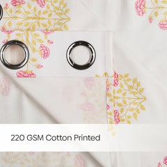 Cotton Printed Pack Of 2 Curtain Serene Rosalia Pink - Cotton Printed Curtains | haus & kinder