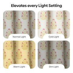 Cotton Printed Pack Of 2 Curtain Serene Rosalia Pink - Cotton Printed Curtains | haus & kinder