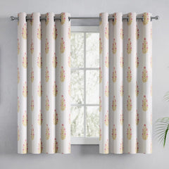 Cotton Printed Pack Of 2 Curtain Serene Rosalia Pink - Cotton Printed Curtains | haus & kinder