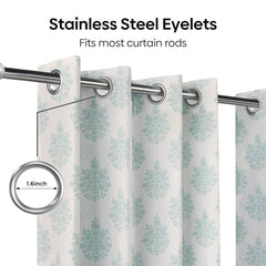 Cotton Printed Pack Of 2 Curtain Curtain Ciel Botanique Blue - Cotton Printed Curtains | haus & kinder