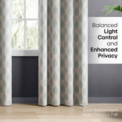 Cotton Printed Pack Of 2 Curtain Curtain Ciel Botanique Blue - Cotton Printed Curtains | haus & kinder
