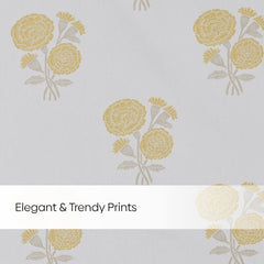 Cotton Printed Pack Of 2 Curtain Curtain Soleil Botanique Yellow - Cotton Printed Curtains | haus & kinder