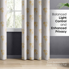 Cotton Printed Pack Of 2 Curtain Curtain Soleil Botanique Yellow - Cotton Printed Curtains | haus & kinder