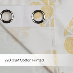 Cotton Printed Pack Of 2 Curtain Curtain Soleil Botanique Yellow - Cotton Printed Curtains | haus & kinder
