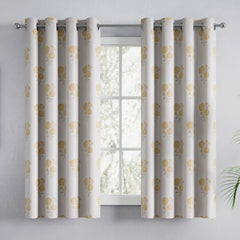 Cotton Printed Pack Of 2 Curtain Curtain Soleil Botanique Yellow - Cotton Printed Curtains | haus & kinder