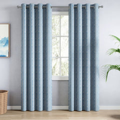 Cotton Printed Pack Of 2 Curtain Vineway Blue - Cotton Printed Curtains | haus & kinder