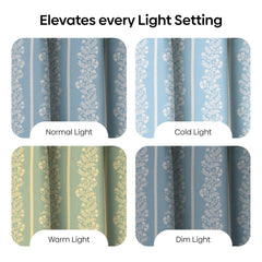 Cotton Printed Pack Of 2 Curtain Vineway Blue - Cotton Printed Curtains | haus & kinder