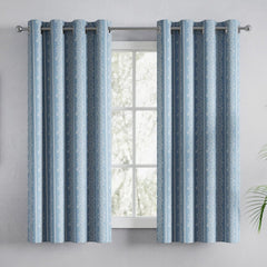 Cotton Printed Pack Of 2 Curtain Vineway Blue - Cotton Printed Curtains | haus & kinder