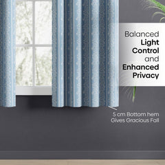 Cotton Printed Pack Of 2 Curtain Vineway Blue - Cotton Printed Curtains | haus & kinder