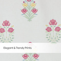 Cotton Printed Pack Of 2 Curtain Meadow of Petals Multicolor - Cotton Printed Curtains | haus & kinder