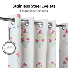 Cotton Printed Pack Of 2 Curtain Meadow of Petals Multicolor - Cotton Printed Curtains | haus & kinder