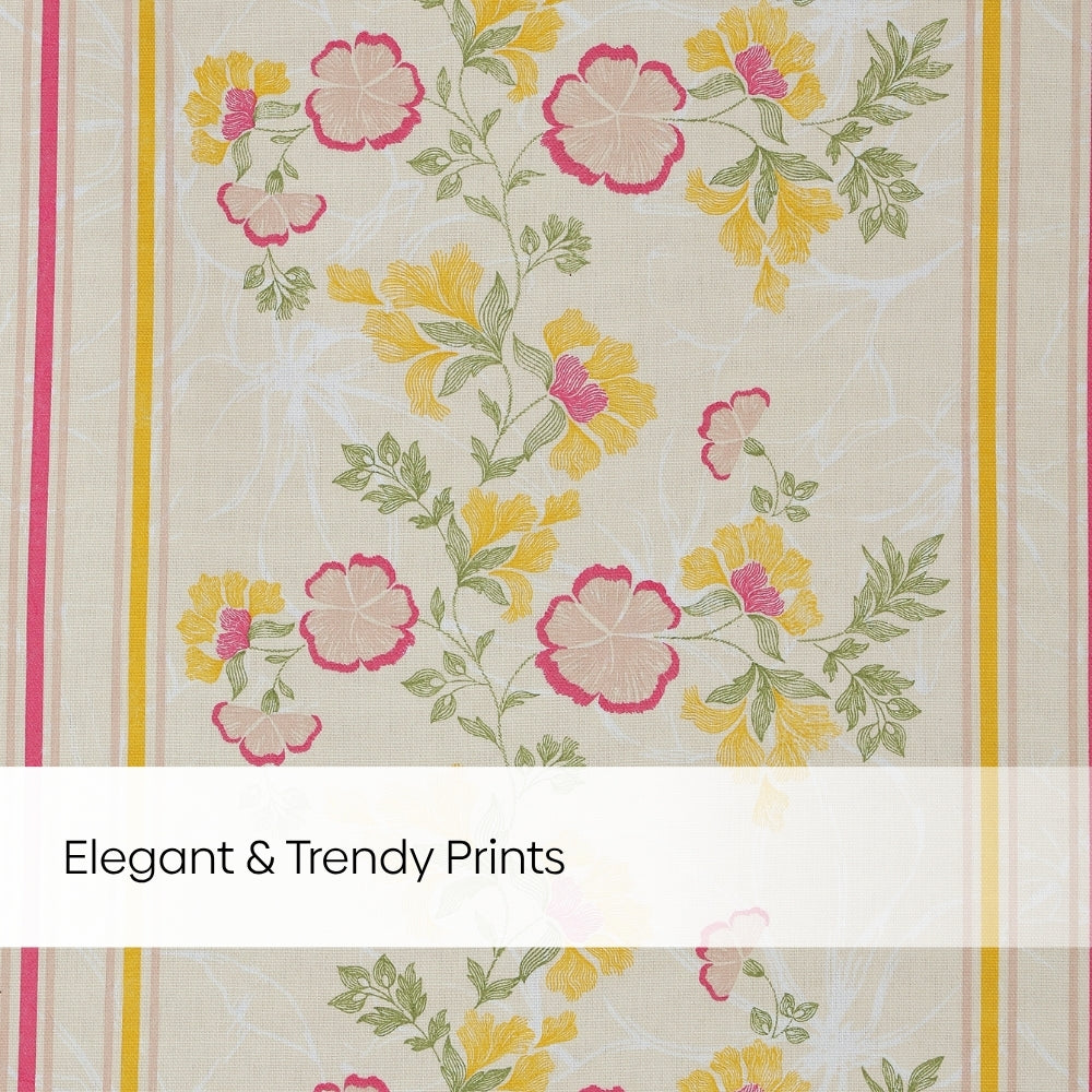 Cotton Printed Pack Of 2 Curtain Petaline Multicolor