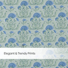 Cotton Printed Pack Of 2 Curtain Rosette Blue - Cotton Printed Curtains | haus & kinder