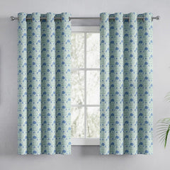Cotton Printed Pack Of 2 Curtain Rosette Blue - Cotton Printed Curtains | haus & kinder