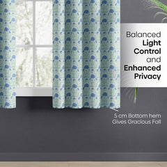 Cotton Printed Pack Of 2 Curtain Rosette Blue - Cotton Printed Curtains | haus & kinder