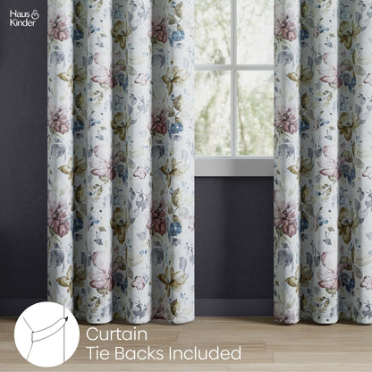 Polyester Printed Blackout Door Curtains Petal Poetry, Multi