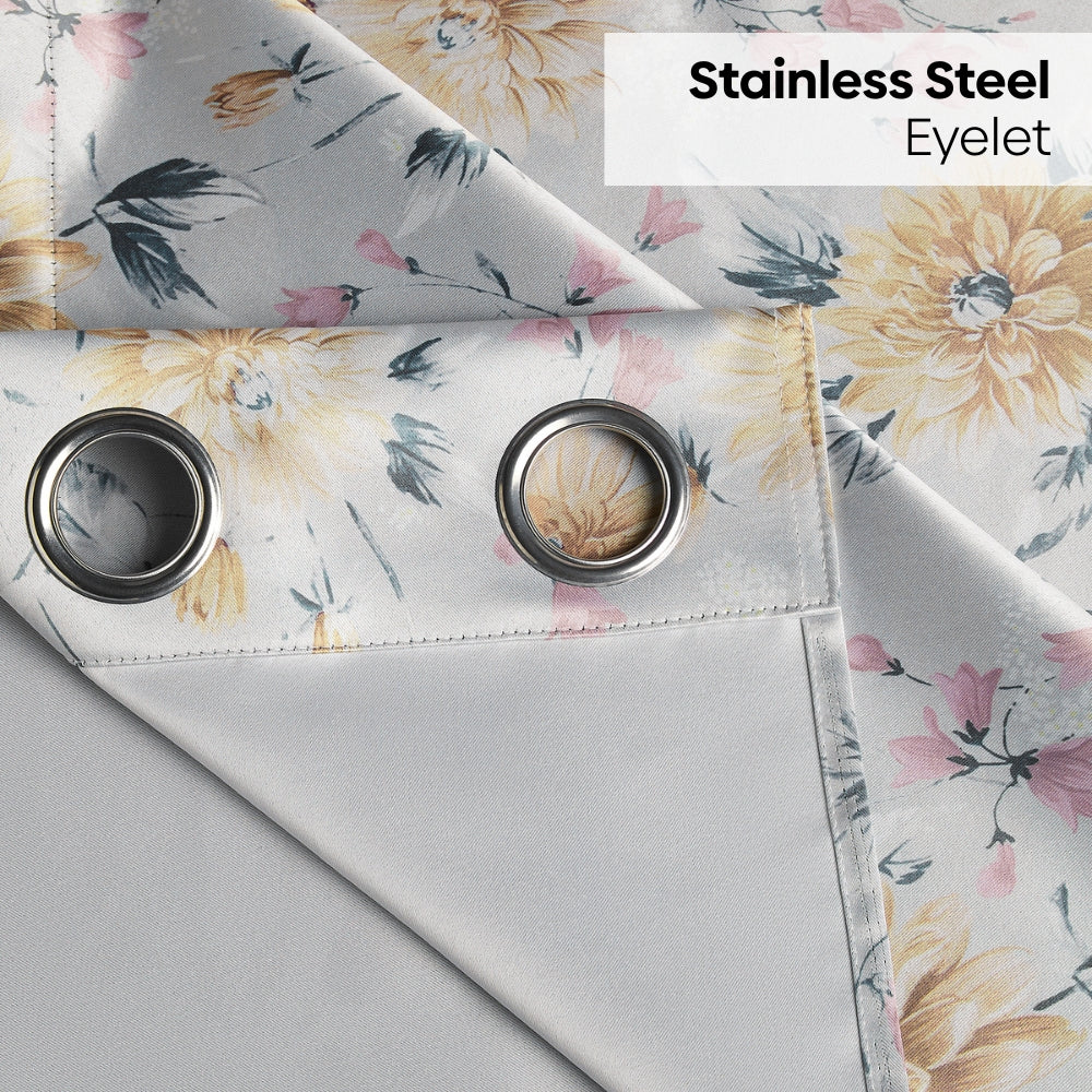 Polyester Printed Blackout Door Curtains Amber Petals, Multi