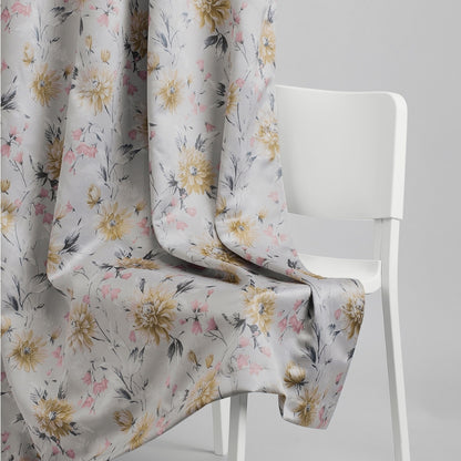 Polyester Printed Blackout Window Curtains Amber Petals, Multi