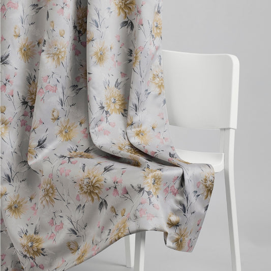Polyester Printed Blackout Window Curtains Amber Petals, Multi