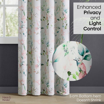 Polyester 3-Pass Blackout  Curtain Blushing Hummingbird, Multicolor