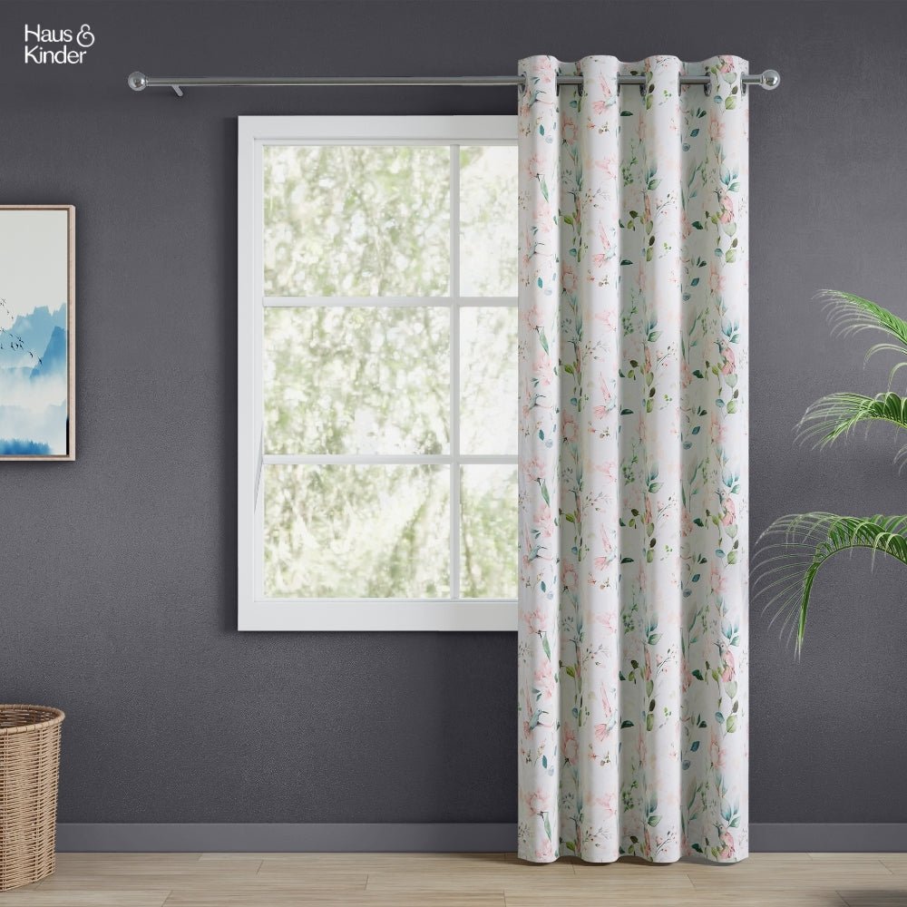 Polyester 3-Pass Blackout Curtain Blushing Hummingbird, Multicolor - Blackout Curtains | haus & kinder