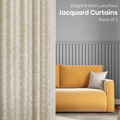Ginkgo Serenity Curtain Set, Sand