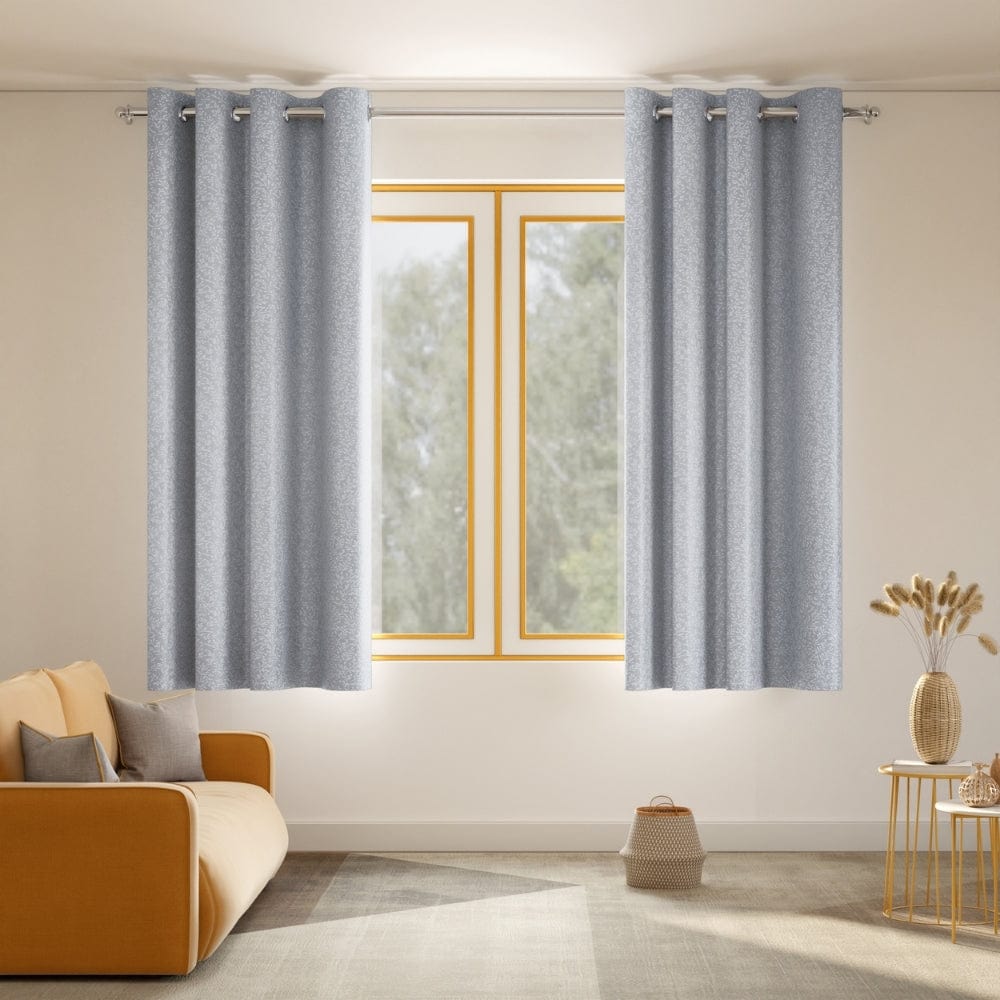 Willow Breeze Curtain Set, Frost Blue - Jacquard Curtains | haus & kinder